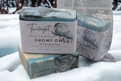 Snowy Owl Poppy Seed Exfoliating Handmade Bar Soap with Activated Charcoal and Coconut Milk