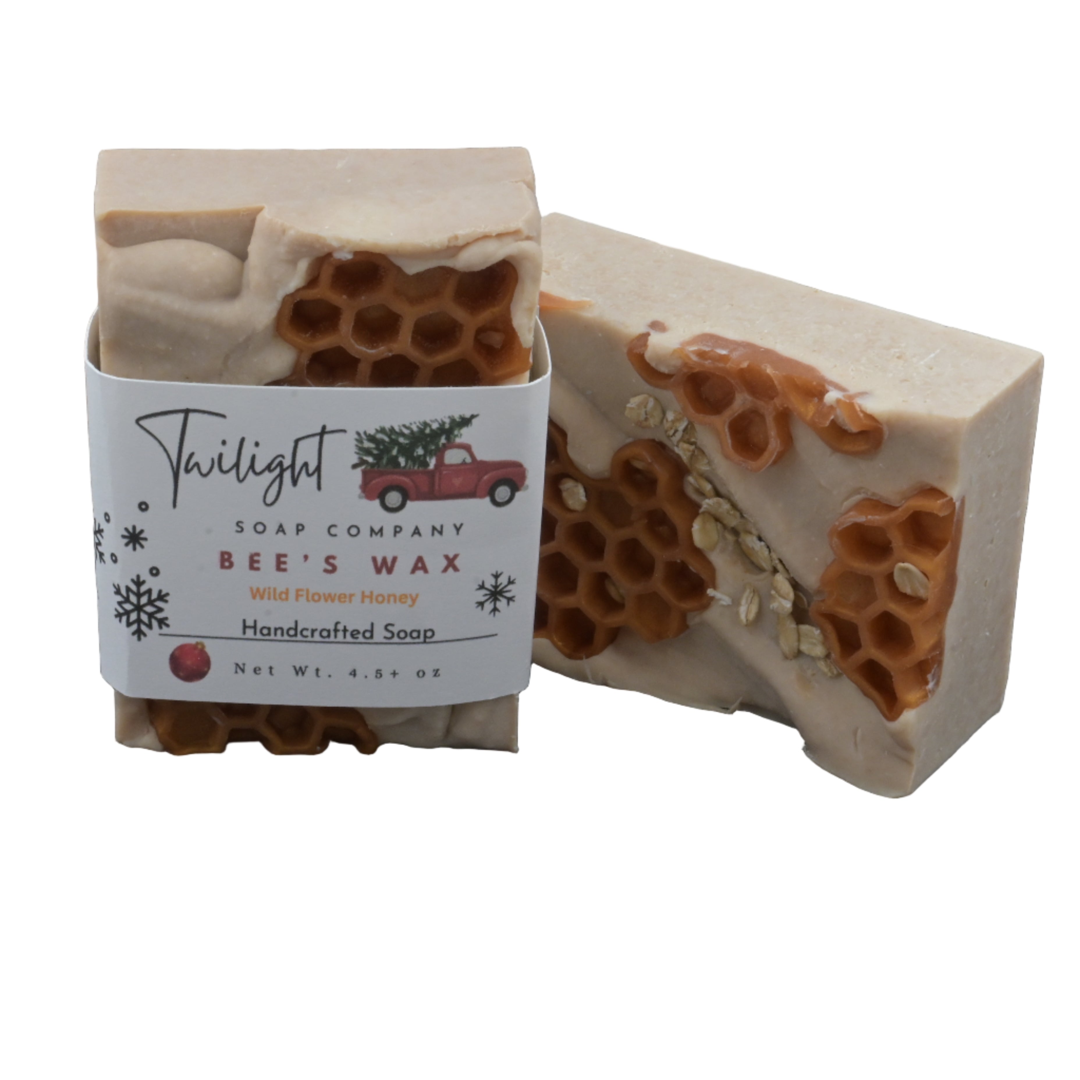 Holiday Artisan Soap – Goat Milk, Beeswax & Honey – Christmas Burlap Bag – Stocking Stuffer