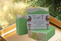 Partridge in a Pear Tree Soap – Aloe Vera Handmade Bar – Christmas Gift in Organza Bag