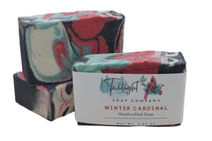 Winter Cardinal Handmade Bar Soap with Coconut Milk, Activated Charcoal and Shea Butter