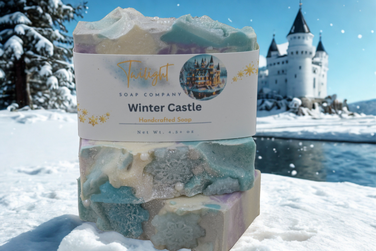 Winter Castle Plant Based Natural Aloe Vera Handmade Bar Soap in Organza Gift Bag