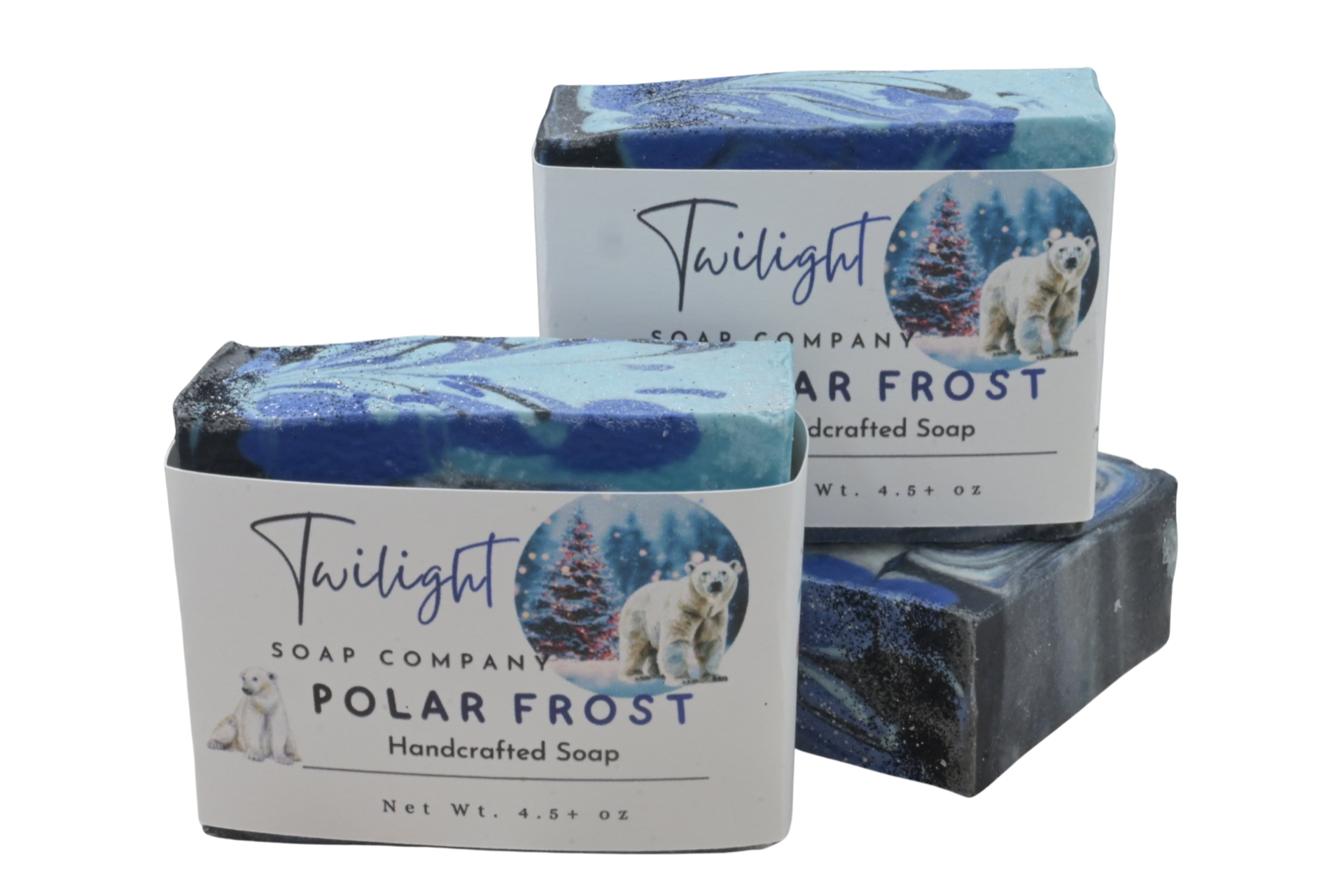 Christmas Soap Gift Set – Snowy Owl, Polar Frost, Winter Frost, Merry Cherry – Handmade Holiday Bars