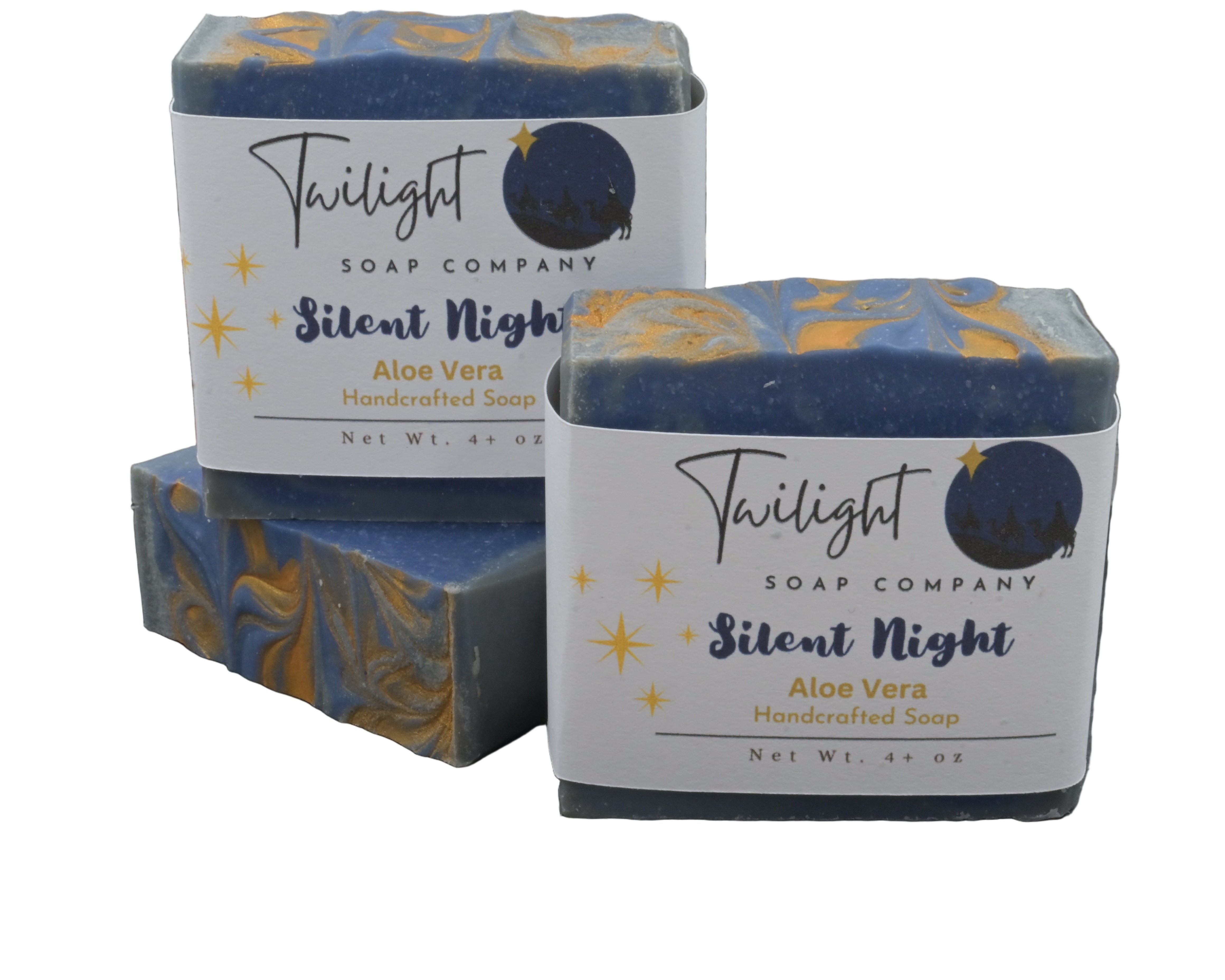 Silent Night Soap – Winter Eucalyptus & Pine – Handmade Holiday Bar in Organza Bag