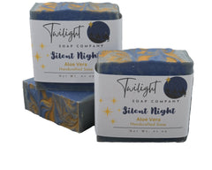 Silent Night Soap – Winter Eucalyptus & Pine – Handmade Holiday Bar in Organza Bag