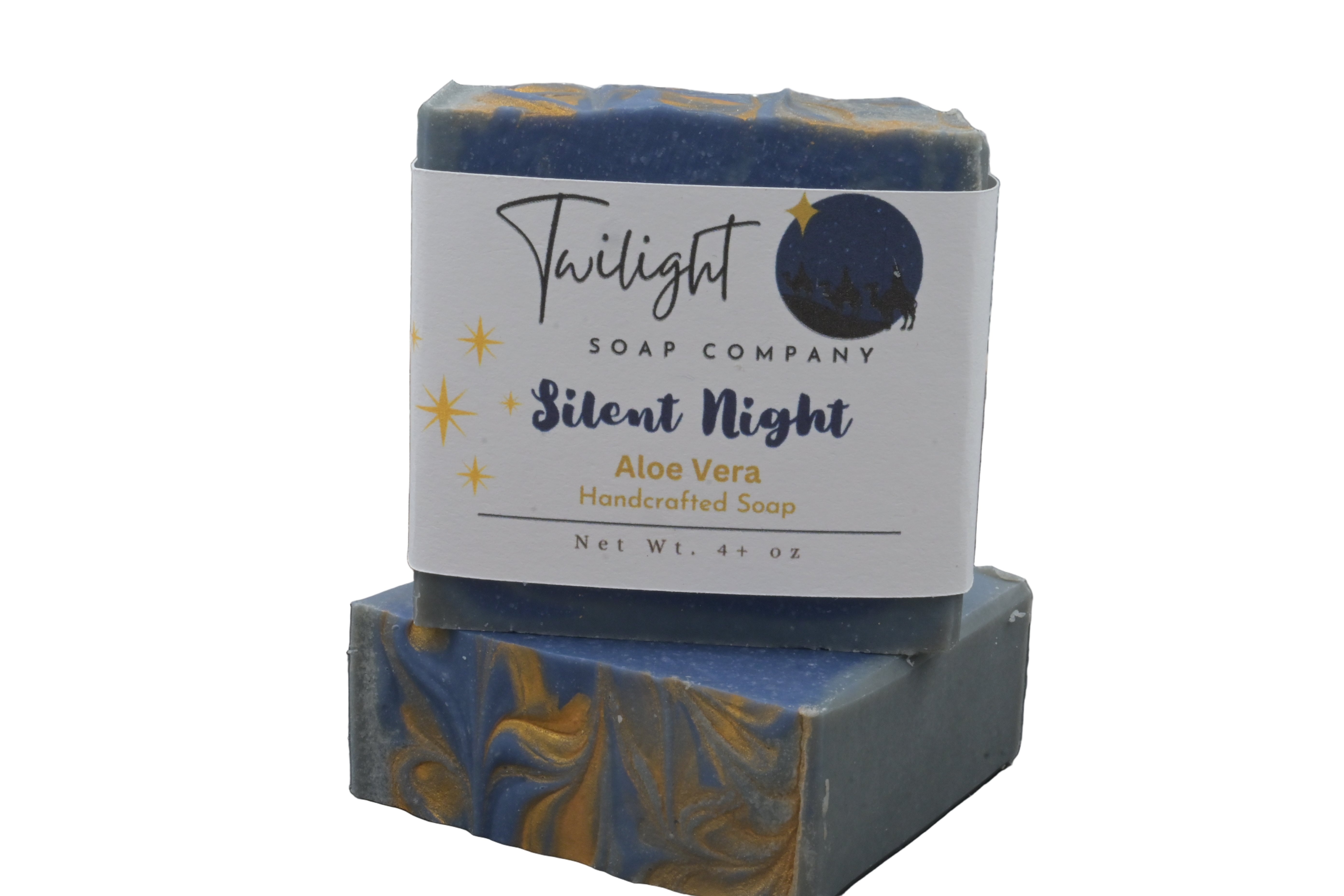 Silent Night Soap – Winter Eucalyptus & Pine – Handmade Holiday Bar in Organza Bag